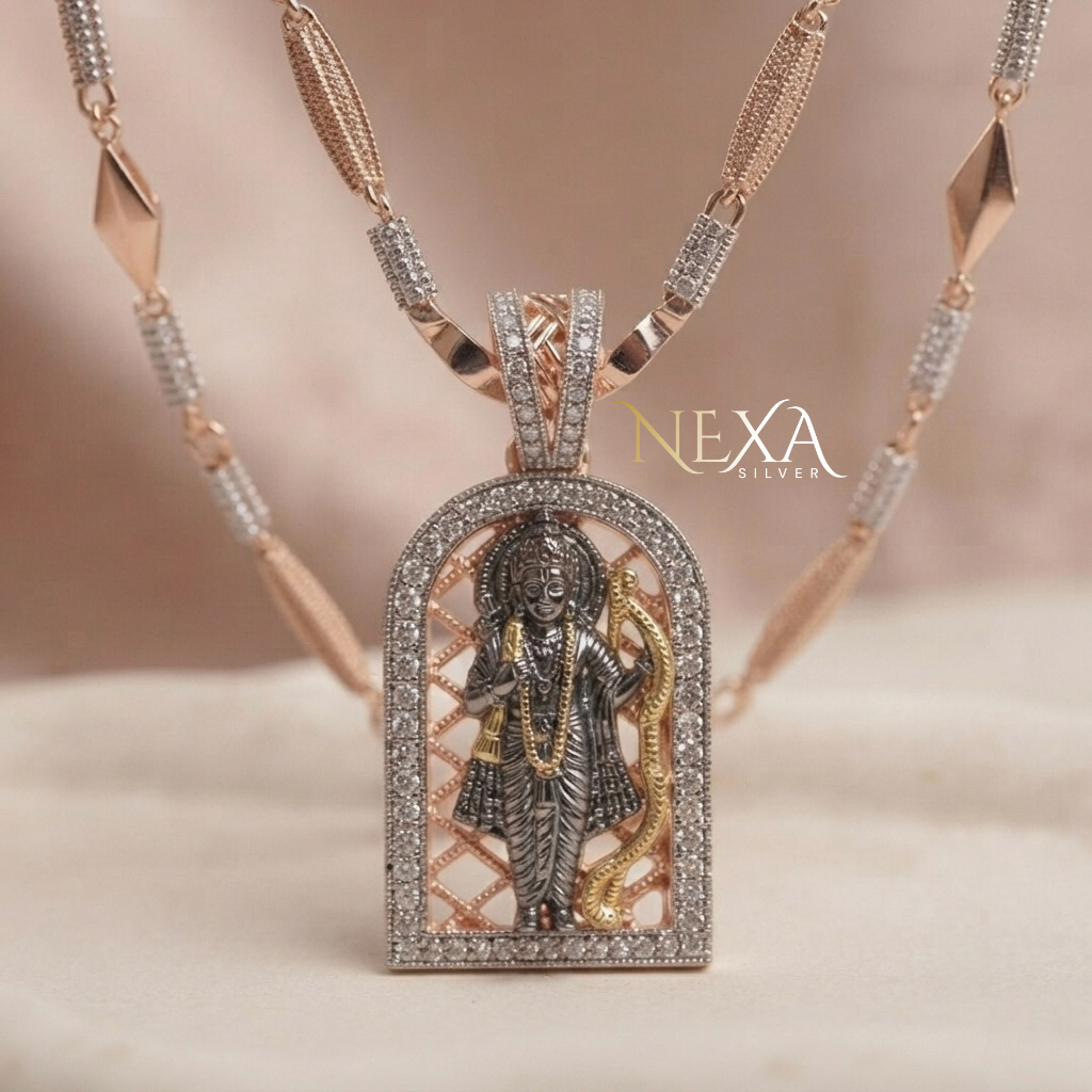 Shri Ram Silver Pendant for Men